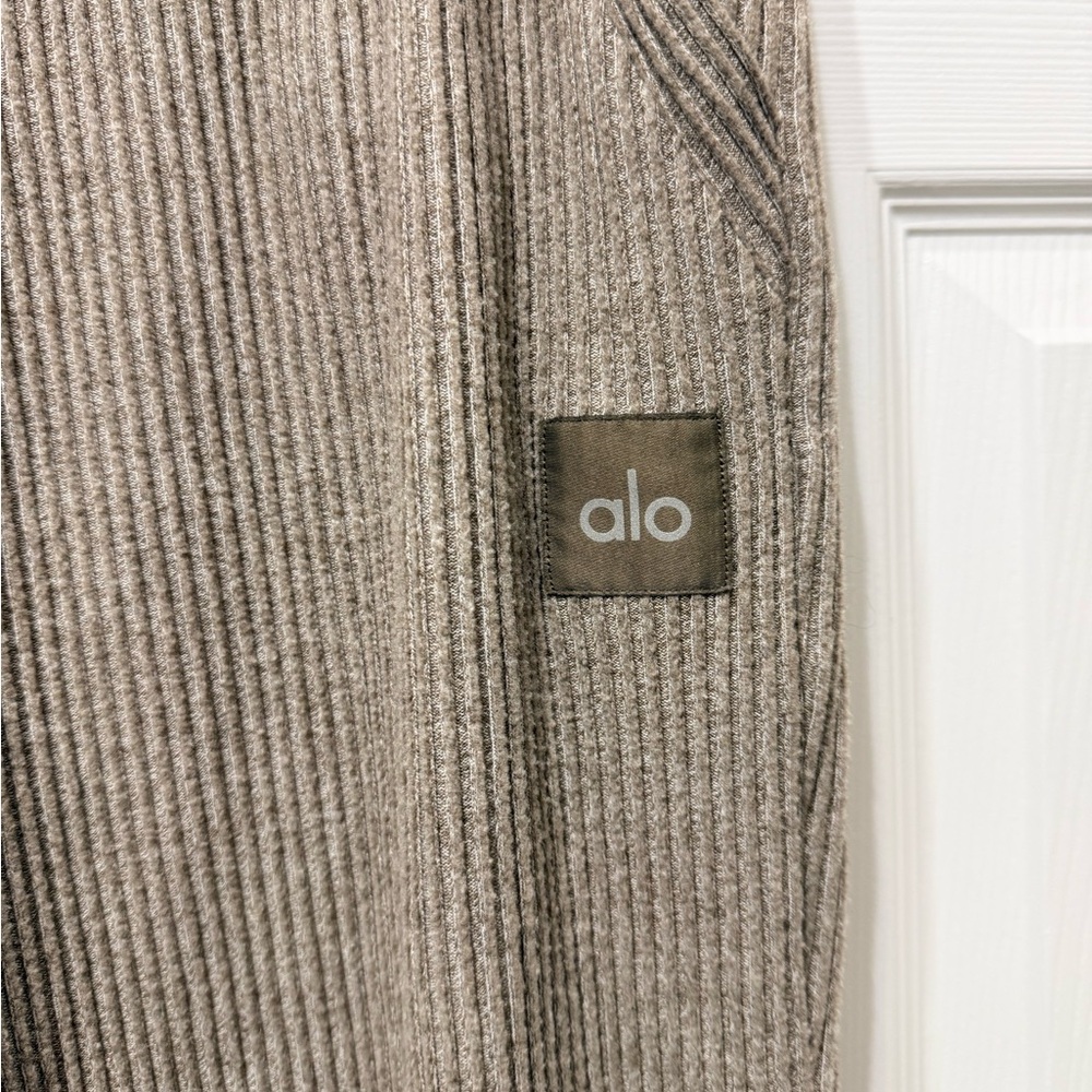 ALO Yoga Ribbed Track Pants - Taupe